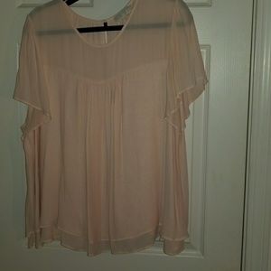 Peach sheer blouse 3x